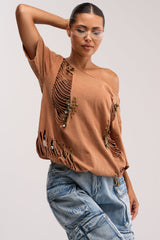 IN THE CUT DISTRESSED TEE