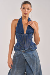NOT MY PROBLEM DENIM CORSET