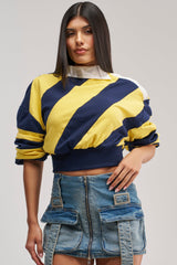 JULIANA STRIPE SWEATSHIRT IN YELLOW
