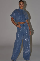 SHAKE IT GIRL SEQUIN WIDE LEG JOGGER