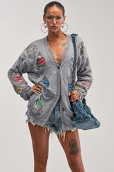 LYDIA DISTRESSED GRAPHIC SWEATER