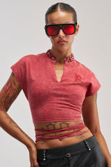 CHERRY ON TOP CROPPED TEE