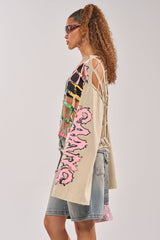 CAGED UP LONG SLEEVE GRAPHIC TEE
