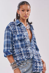 PRETTY IN PLAID FLANNEL TOP