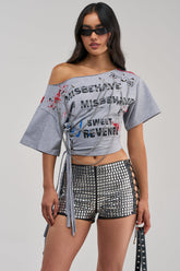 SWEET REVENGE CHAIN DETAIL TEE
