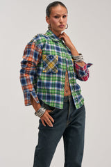 JUST FOR FUN PLAID EMBELLISHED BUTTON DOWN