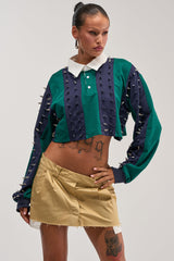 DONT TOUCH CROPPED POLO SHIRT