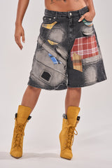 DREA MIXED PLAID BERMUDA SHORT