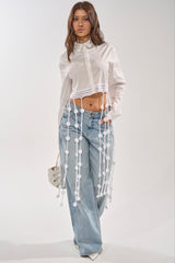 PETAL DRIFT CROCHET DETAIL BLOUSE