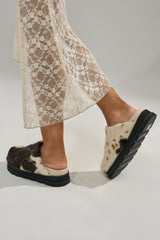 AZALEA WANG GOVINDA MULTI SLIP ON COW PRINT CLOG