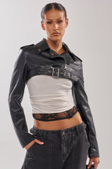 HARLEY LUXE ULTRA CROP MOTO IN BLACK