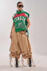 DRAMA RUCHED JOGGER IN KHAKI