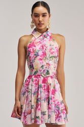 SHES A DIVA FLORAL MINI DRESS IN PINK MULTI