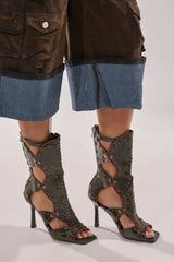 AZALEA WANG INDRANI OLIVE GLADIATOR SANDAL