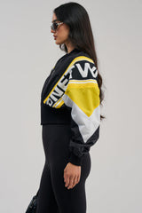 PHOENIX MIXED MEDIA BOMBER IN YELLOW