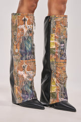 AKIRA GOLD IVELLISE MULTI BLOCK BOOT