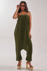FROM THE CITY DROP CROTCH JUMPSUIT IN OLIVE