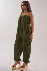 FROM THE CITY DROP CROTCH JUMPSUIT IN OLIVE