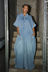 GINA DENIM RHINESTONE JUMPSUIT
