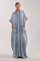 GINA DENIM RHINESTONE JUMPSUIT