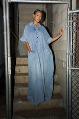 GINA DENIM RHINESTONE JUMPSUIT