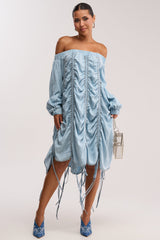 FREE AS CAN BE MINI DRESS IN LIGHT DENIM