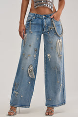 THE BEST ONE YET RELAXED FIT BLING DENIM JEANS