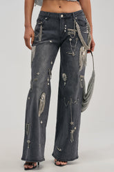 THE BEST ONE YET RELAXED FIT BLING DENIM JEANS