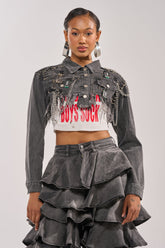 CAN'T COMPUTE ULTRA CROPPED DENIM JACKET