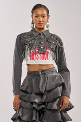 CAN'T COMPUTE ULTRA CROPPED DENIM JACKET