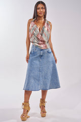 BRITNEY MIDI DENIM SKIRT