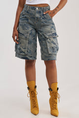 I THINK YOU WANNA KNOW DENIM CARGO BERMUDA