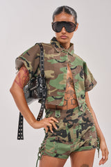 I MEAN BUSINESS CAMO BUTTON DOWN