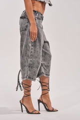 BREAK UP WITH HIM DENIM SHORTS IN DARK WASH