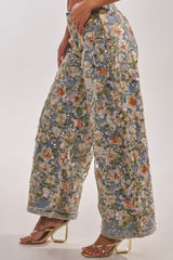 IRIS RELAXED DENIM WITH FLORAL OVERLAY