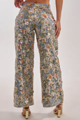 IRIS RELAXED DENIM WITH FLORAL OVERLAY