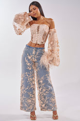 FLY AWAY WITH ME FLORAL DENIM