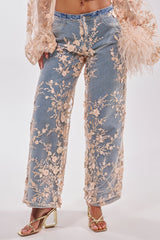 FLY AWAY WITH ME FLORAL DENIM