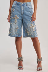 BLESSED RHINESTONE BERMUDA