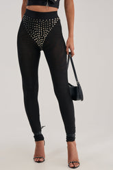 COOLEST GIRL ON THE BLOCK MESH LEGGING WITH STUDS