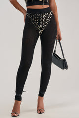 COOLEST GIRL ON THE BLOCK MESH LEGGING WITH STUDS
