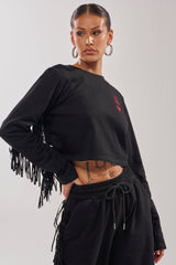 PLAYING CARDS CROP SWEATSHIRT