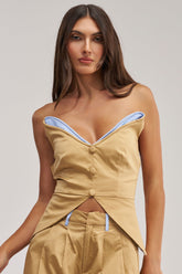TOP TIER POPLIN TRIM CORSET