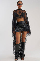 COME FIND ME FAUX LEATHER MINI SKIRT