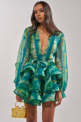 SEA BREEZE RUFFLE MINI DRESS