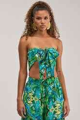 INTO THE GARDEN BRALETTE IN GREEN MULTI