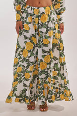 JULIE FLORAL WIDE LEG RUFFLE PANT
