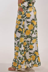 JULIE FLORAL WIDE LEG RUFFLE PANT