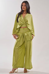 TALK ABOUT ME TROUSER IN CHARTREUSE