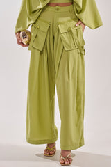 TALK ABOUT ME TROUSER IN CHARTREUSE